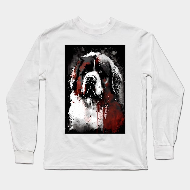 Tibetan Mastiff Portrait Long Sleeve T-Shirt by TortillaChief